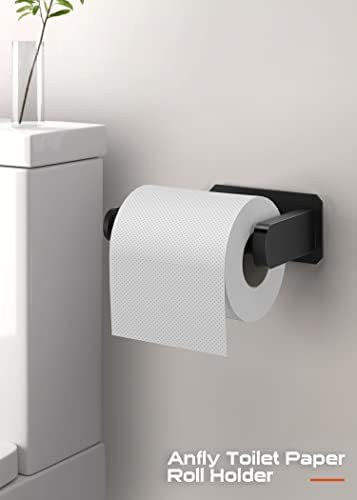 Anfly RV Camper Toilet Paper Holder with 2 Hooks for jokingblack