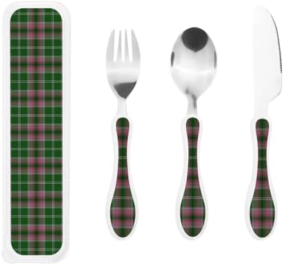 Royal Stewart Gray Hunting Tartan Kids Stainless Steel Flatware Set