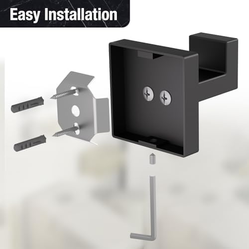 HITSLAM 2 Pack Black Bathroom Towel Hooks