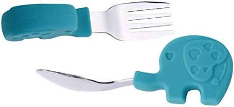 Toddmoney Baby Silicone Training Flatware Set for Toddler