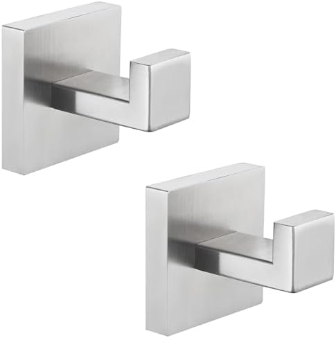 Modern stainless steel towel hooks for bathroom organization
