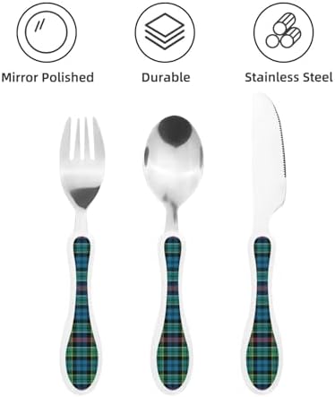 Royal Stewart Allison Ancient Tartan Kids Stainless Steel Cutting Set with Case