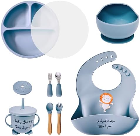 Aha Essentials 12 Piece Baby Feeding Set with Suction Bowls and Plates