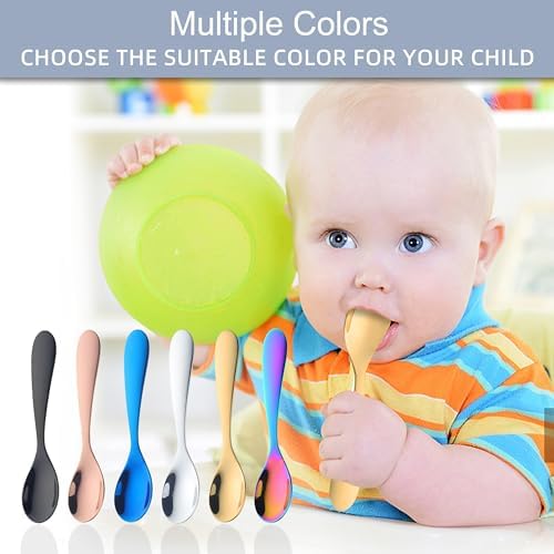 QRU 6-Piece Toddler Silverware Set Rose Gold