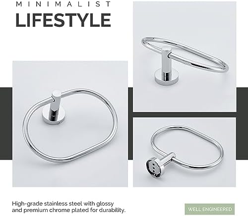 Angle Simple Towel Ring Stainless Steel Swivel Towel Holder for Home Kitchen