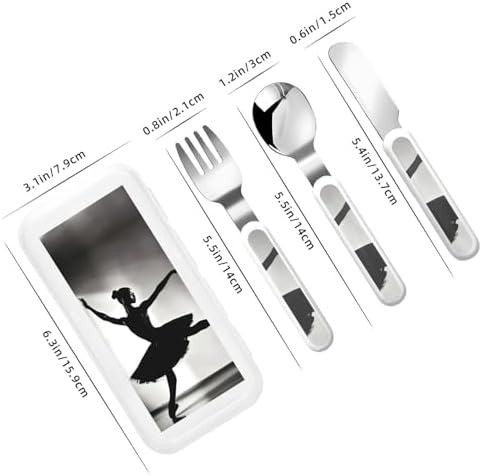 Ballerina Dance Print Travel Utensils Set with Case