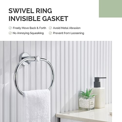 Angle Simple Towel Ring Stainless Steel Swivel Towel Holder for Home Kitchen