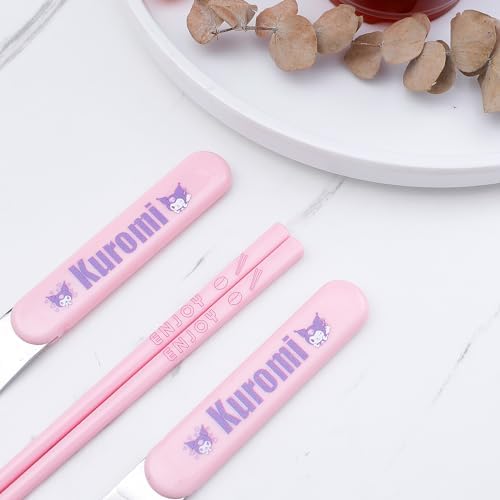 Kawaii Kitty Print Portable Flatware Set for Travel Picnic