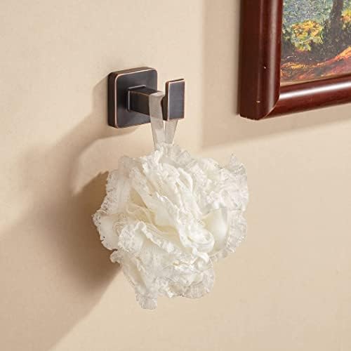 FORBATH Bronze Towel Hooks 4 Pack Square Robe Hook Wall Mount