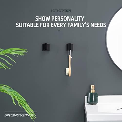 KOKOSIRI Robe Hook 2 Pack Matte Black Stainless Steel