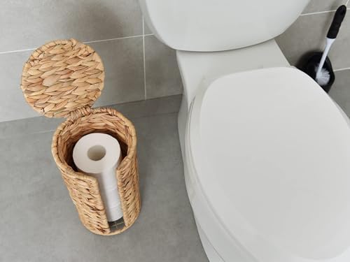 StorageWorks Water Hyacinth Toilet Paper Holder 3 Rolls