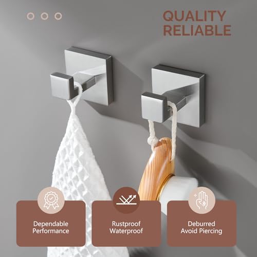 Modern stainless steel towel hooks for bathroom organization