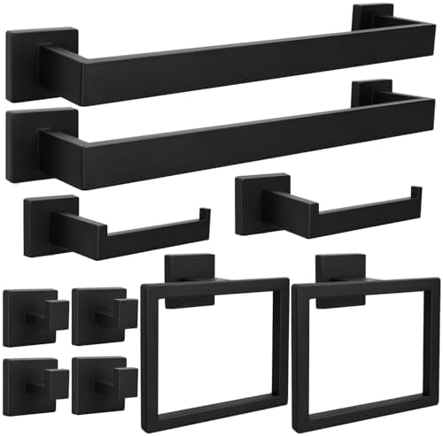 Sturdy 16-inch Bath Towel Bar Set with 10 Pieces in Stainless Steel