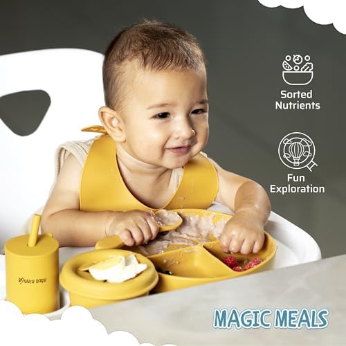 BOUNCY BABY Silicone Feeding Set 8 PCS Yellow