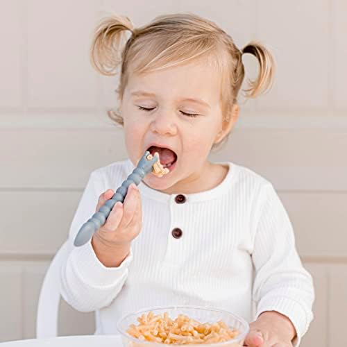 Ryan Rose Cutie Tensils Baby Spoon and Fork Charcoal