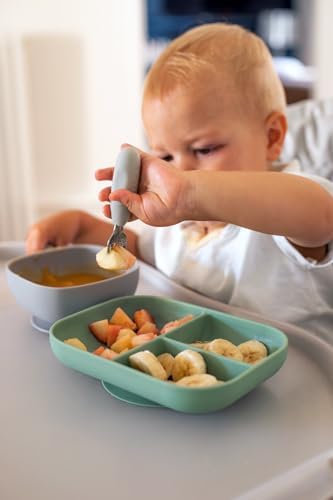Set of 2 Stainless Steel Baby Cutlery Sage Design