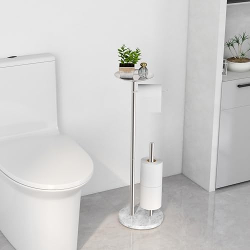 FEILERN Rust-Proof Toiletry Holder with Phone Shelf 4 Rolls Storage