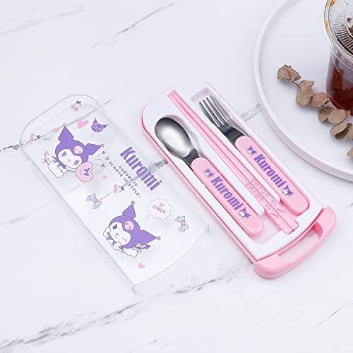 Kawaii Kitty Print Portable Flatware Set for Travel Picnic