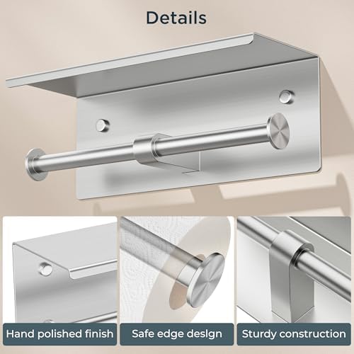 Double Toilet Paper Holder with Shelf
