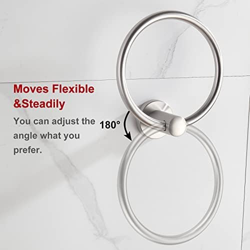 Sturdy Rust-Ready BGL Brushed Nickel Towel Ring 2-Pack