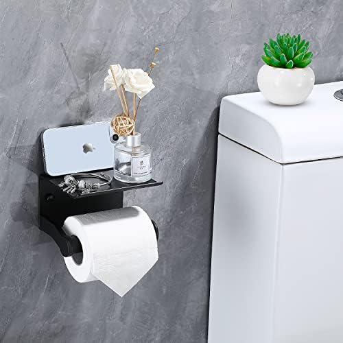 Homely Trove - SmartHome Toilet Paper Holder with Phone Shelf Durable Aluminum Roll Dispenser