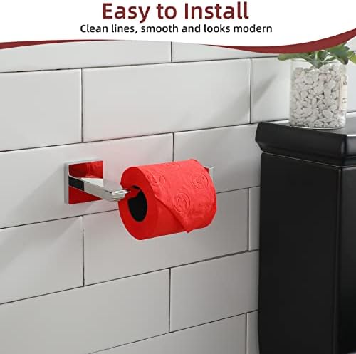 Premium Stainless Steel Chrome Toilet Paper Holder rustproof smooth finish 1-year warranty