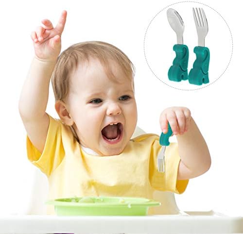 TOYANDONA 1 Set Lookup Baby Spoon and Fork Set