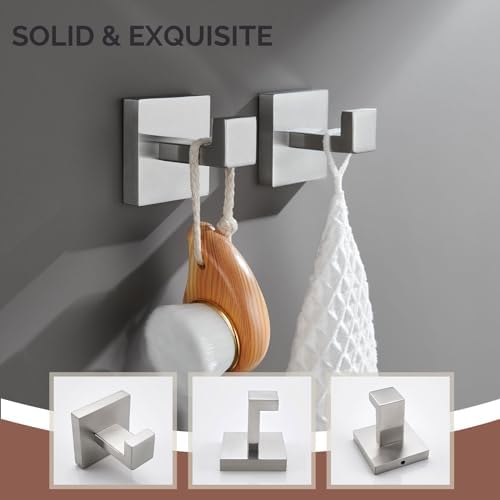 Modern stainless steel towel hooks for bathroom organization