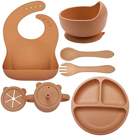 Safe Silicone Baby Feeding Set with Suction and BPA-Free