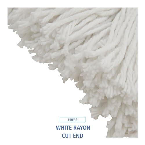 Boardwalk BWK2016R 16 Cut-End Standard Head Rayon Fiber Mop Head - White 12Carton