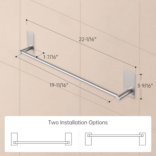 KES Self-Adhesive Towel Bar Stainless Steel No Drill Installation