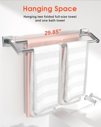 Alise Wall-Mounted Heavy Duty Stainless Steel Towel Bars for Bathroom