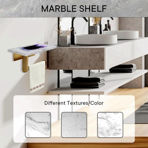 Perfect Space-Saving Toilet Paper Holder with Marvelous Marble Shelf
