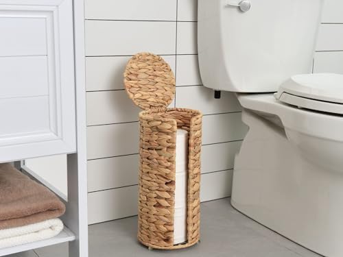 StorageWorks Water Hyacinth Toilet Paper Holder 3 Rolls