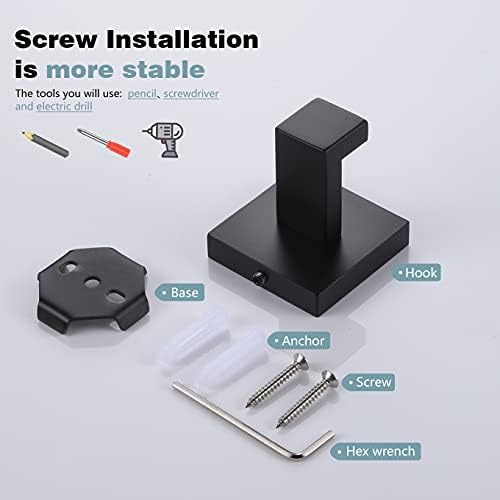 KOKOSIRI Wall-Mounted Bath Towel Hook Robe Coat Organizer Matte Black