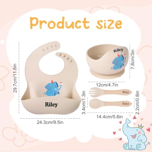 Personalized Silicone Baby Feeding Set