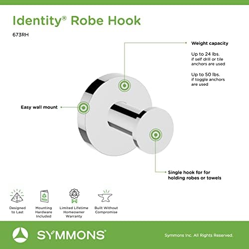 Symmons 673RH Identity Wall-Mounted Robe Hook Chrome