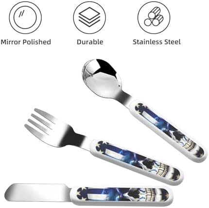 Floral Design Stainless Steel Flatware Set for Travelers