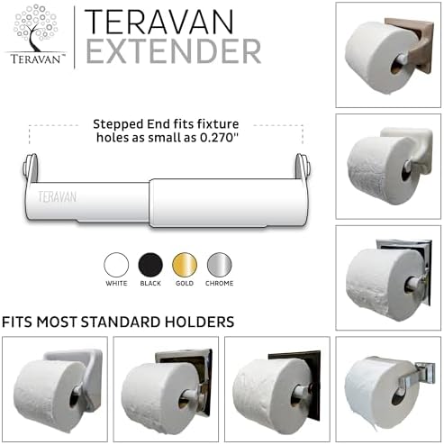 Teravan Toilet Paper Holder Extender White Set of 2