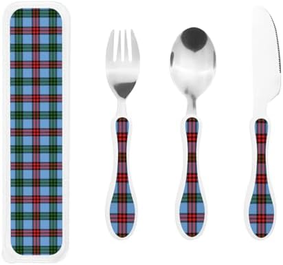 Royal Stewart Eglinton District Tartan 3-Piece Stainless Steel Kids Flatware Set