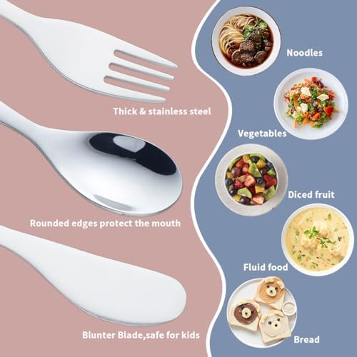 QRU 6-Piece Toddler Silverware Set Rose Gold