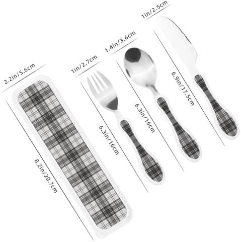 Royal Stewart Douglas Grey Modern Tartan Portable Kids Utensil Set