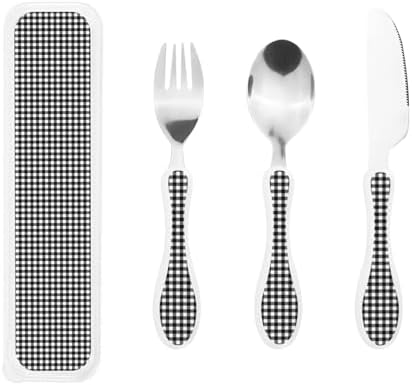 Royal Stewart Tartan Flatware Set for Kids Portable Safe