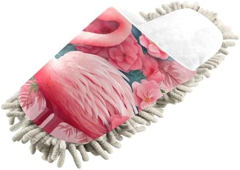 RunningBear White Flamingo Pink Mop Slippers