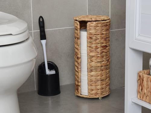 StorageWorks Water Hyacinth Toilet Paper Holder 3 Rolls