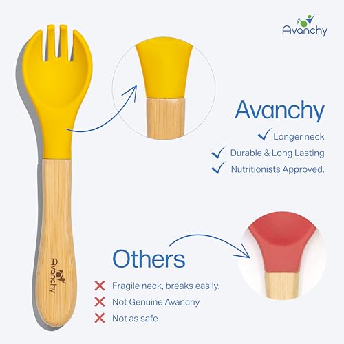 Avanchy Baby Fork Set Playful Self-Feeding Spork