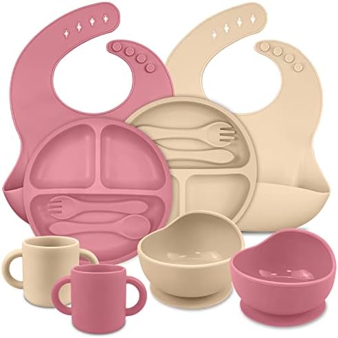 Adjustable Silicone Baby Feeding Set BPA-free Suction Cups for Toddler Weaning