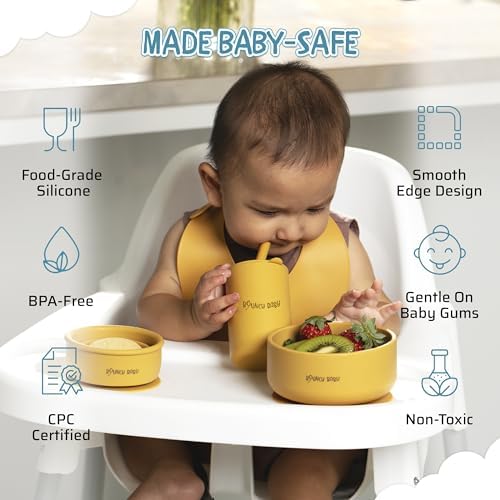 BOUNCY BABY Silicone Feeding Set 8 PCS Yellow