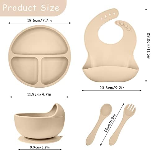 Adjustable Silicone Baby Feeding Set BPA-free Suction Cups for Toddler Weaning