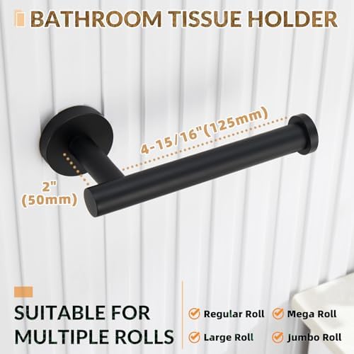 Premium Stainless Steel Toile Paper Hanger - Black